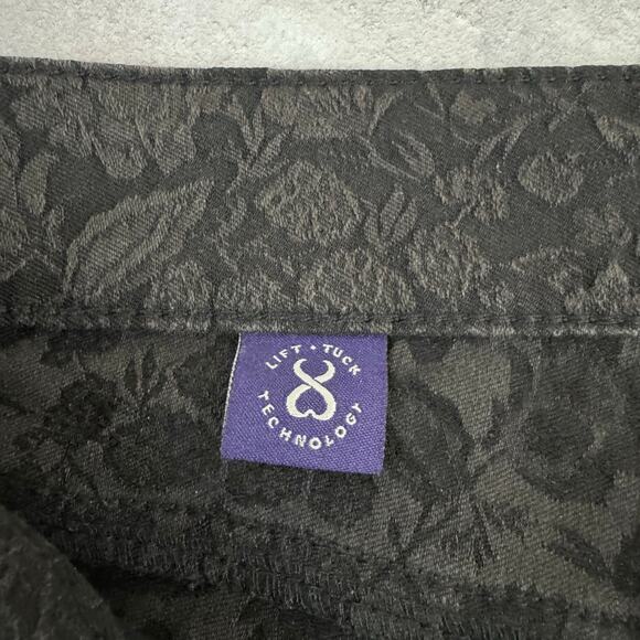 NYDJ Pants Women's 6 Lift Tuck Floral Stretch Jeans Black Floral Legging Skinny - Picture 5 of 11